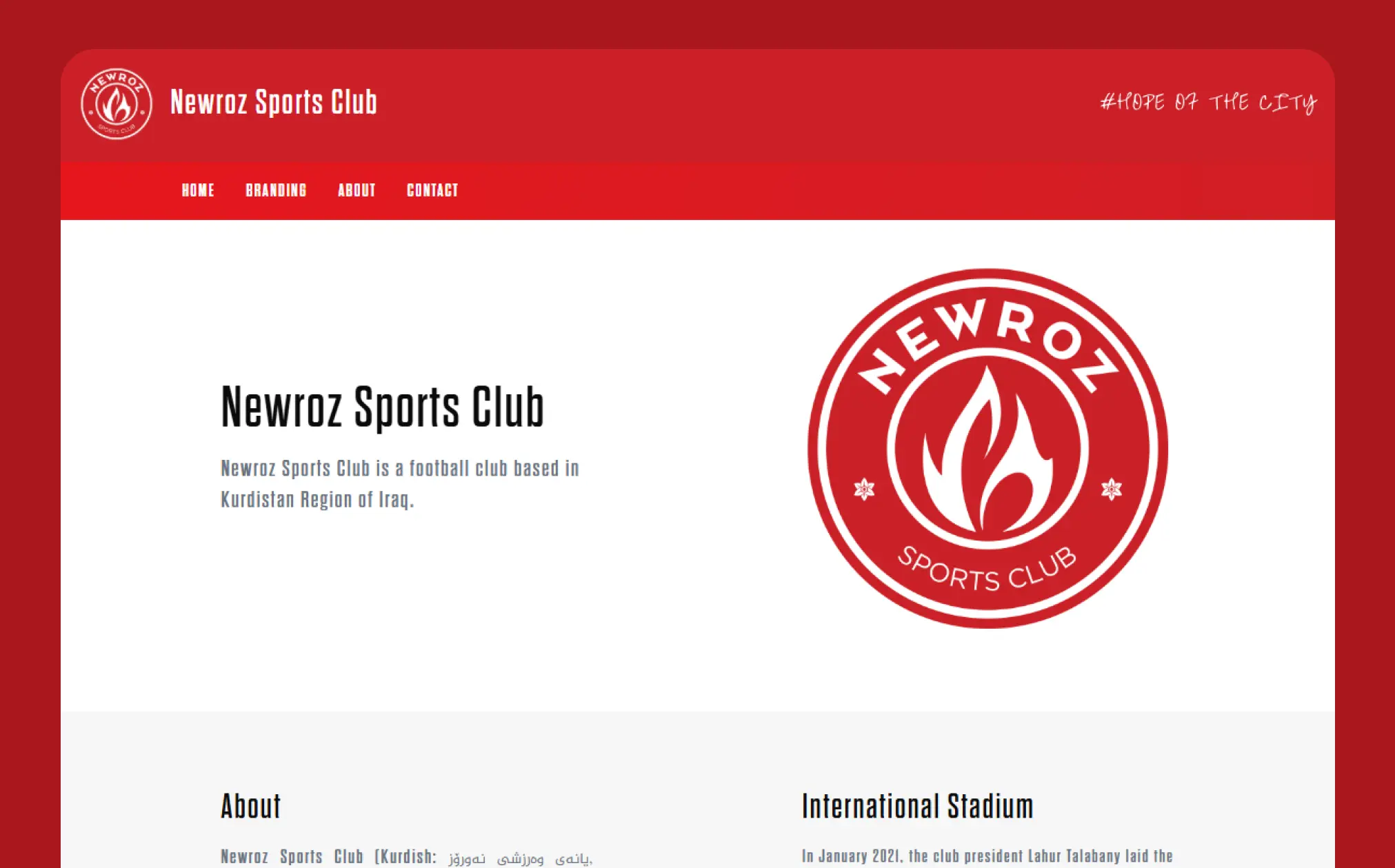 Newroz Sports Club website preview