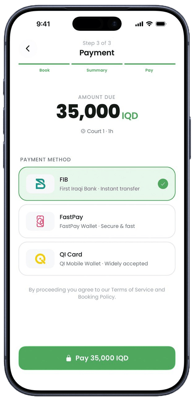 Suli Padel - Payment